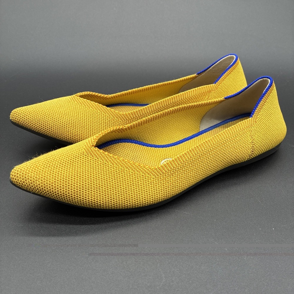 Rothy's The Point Flats Women's 6.5 Marigold Yellow Knit Pointed Toe Washable
